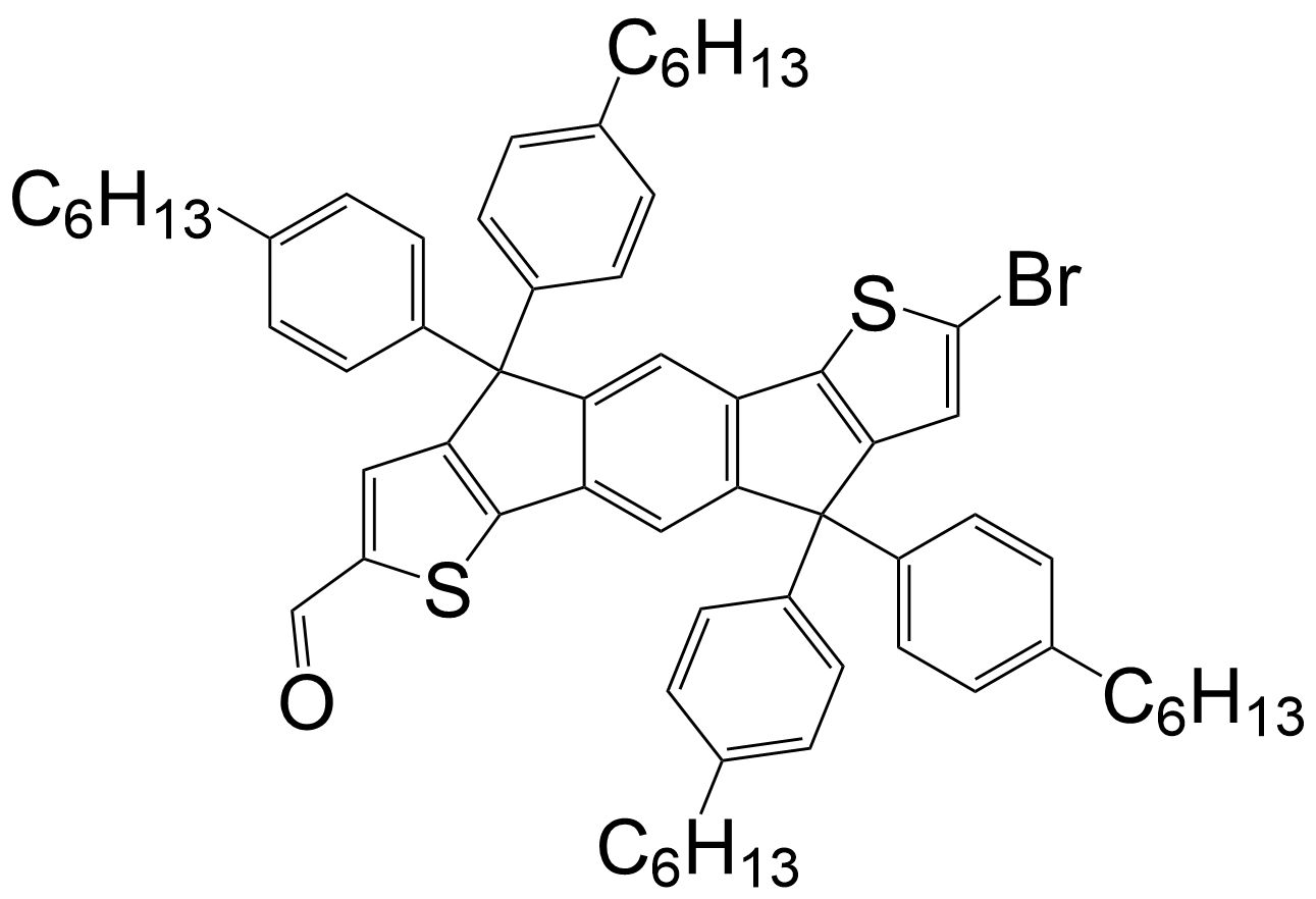 8-Bromo-4,4,9,9-tetrakis(4-9-hexylphenyl)-4,9-dihydro-s-10-indaceno[1,2-b:5,6-b']11-dithiophene-2-carbaldehyde/1361418-07-6